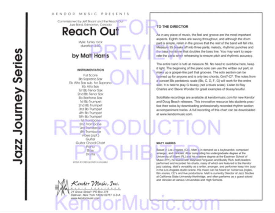 Reach Out Reach Out Jazz Ensemble scores gallery preview page 2