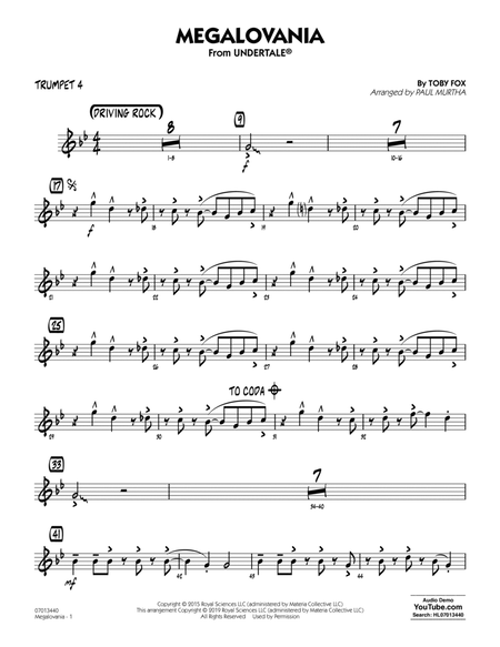 Megalovania (arr. Paul Murtha) - Trumpet 4