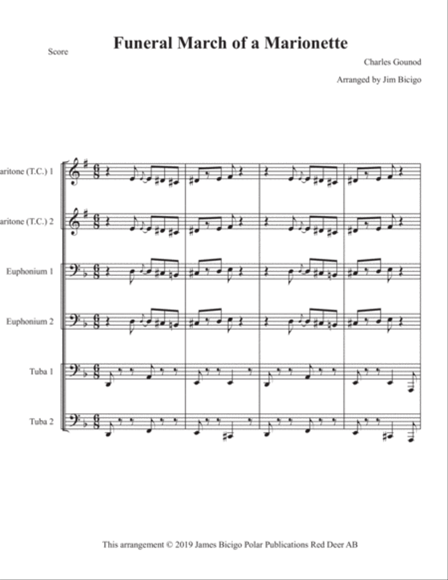 Funeral March of A Marionette Choir scores gallery preview page 1