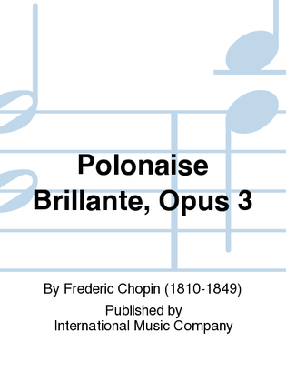 Book cover for Polonaise Brillante, Opus 3