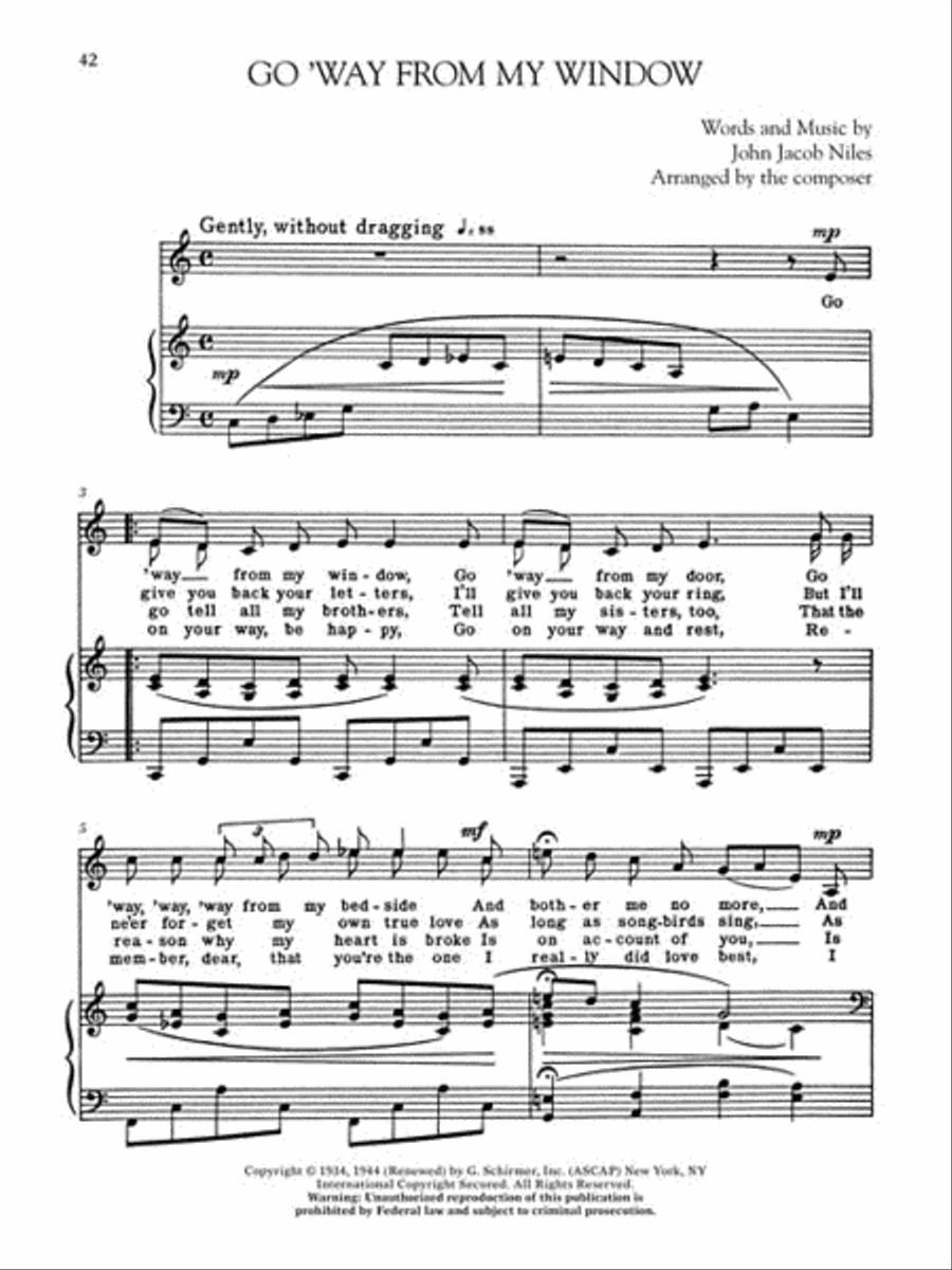 Songs of John Jacob Niles – Revised and Expanded Edition Low Voice scores gallery preview page 8