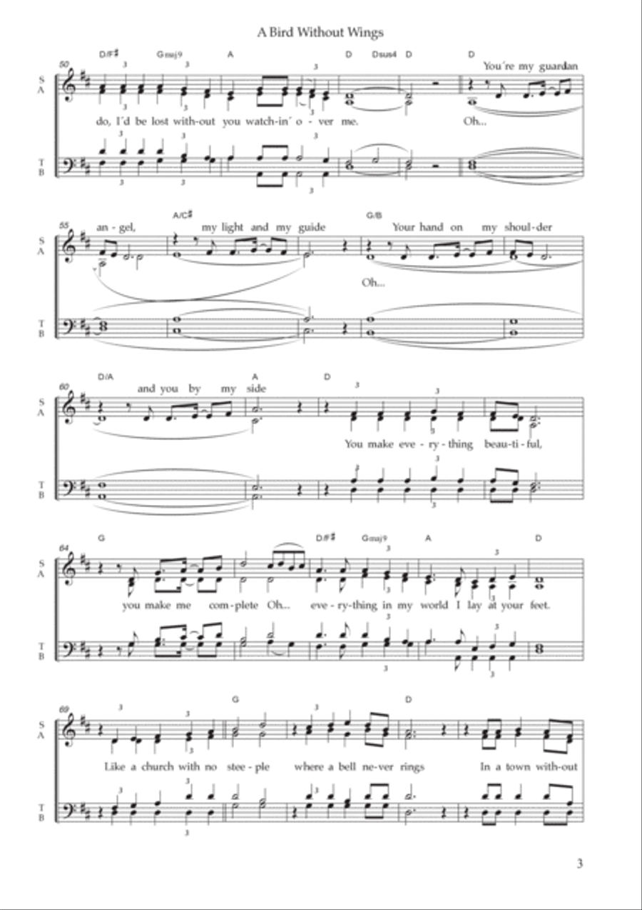 A Bird Without Wings 4-Part scores gallery preview page 3