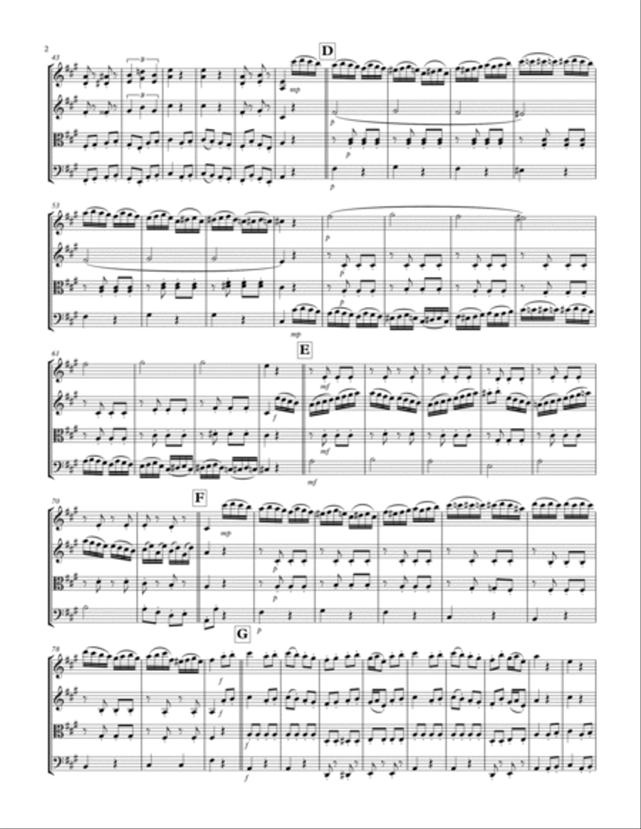 Rondo Alla Turka: String Quartet String Quartet scores gallery preview page 2