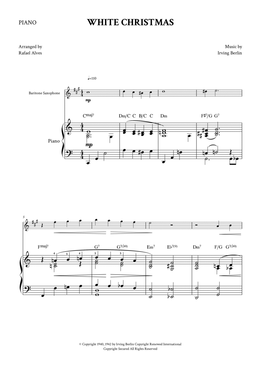 White Christmas Baritone Saxophone scores gallery preview page 1