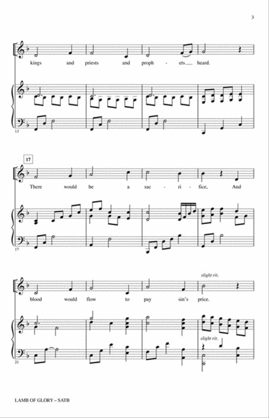 Lamb of Glory Lamb of Glory 4-Part scores gallery preview page 3