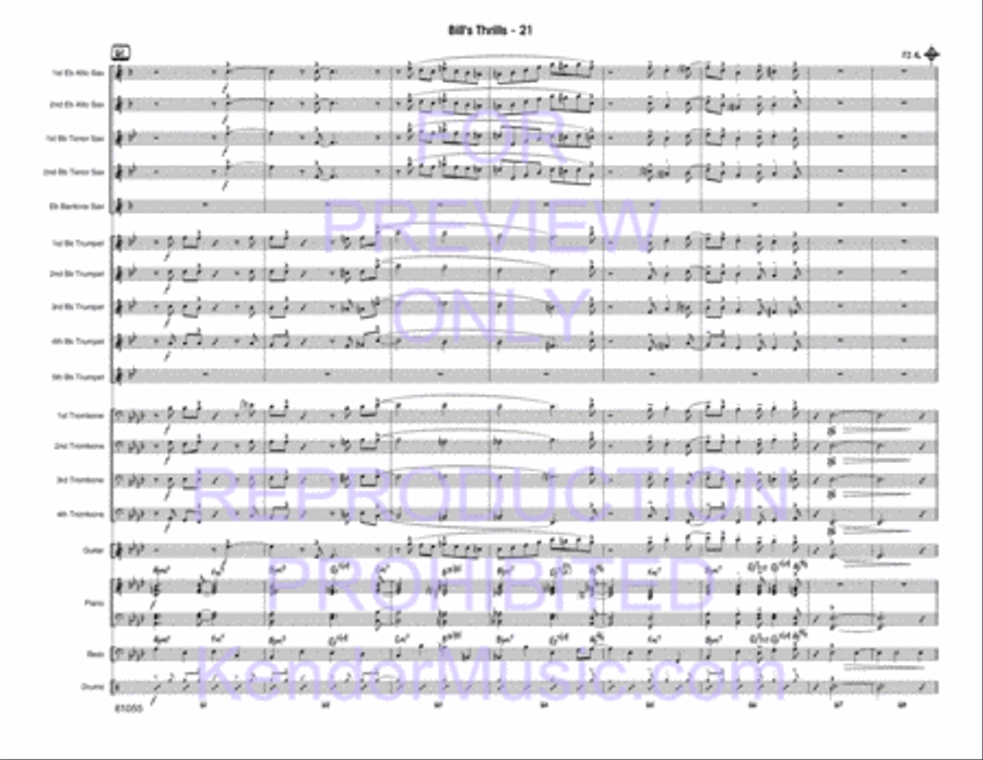 Bill's Thrills Jazz Ensemble scores gallery preview page 22