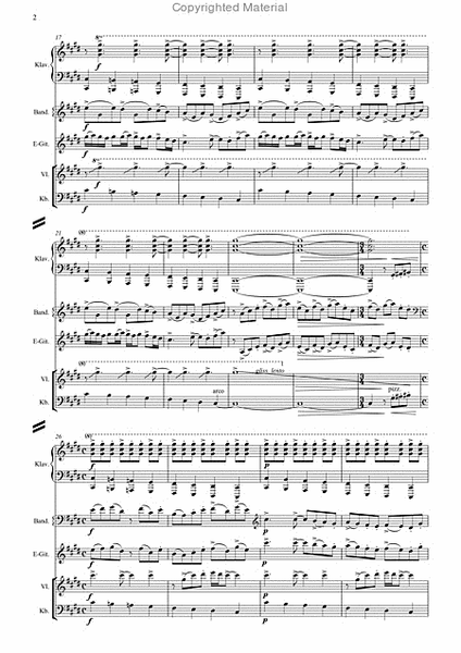 Concierto para Quinteto per pianoforte, bandoneon, Chitarra ellectrica, violino e contrabasso