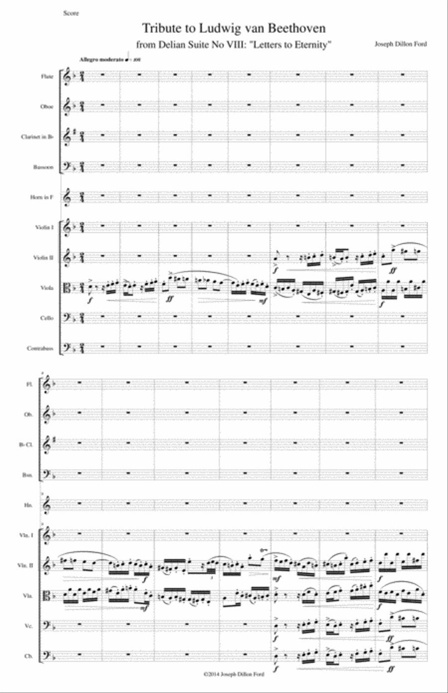 Tribute to Ludwig van Beethoven for chamber orchestra Chamber Orchestra - Digital Sheet Music