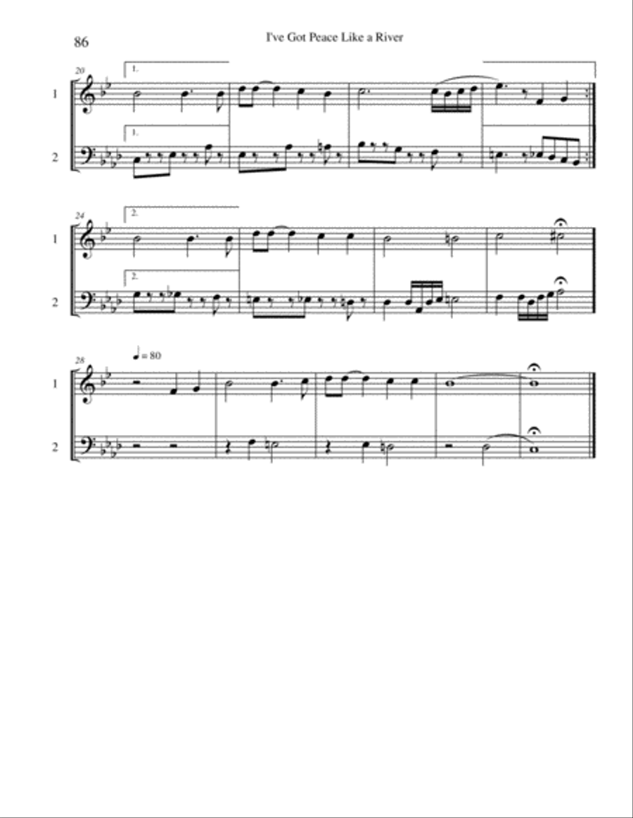Ten Selected Hymns for the Performing Duet, Vol. 5 - clarinet and bassoon Woodwind Duet scores gallery preview page 6