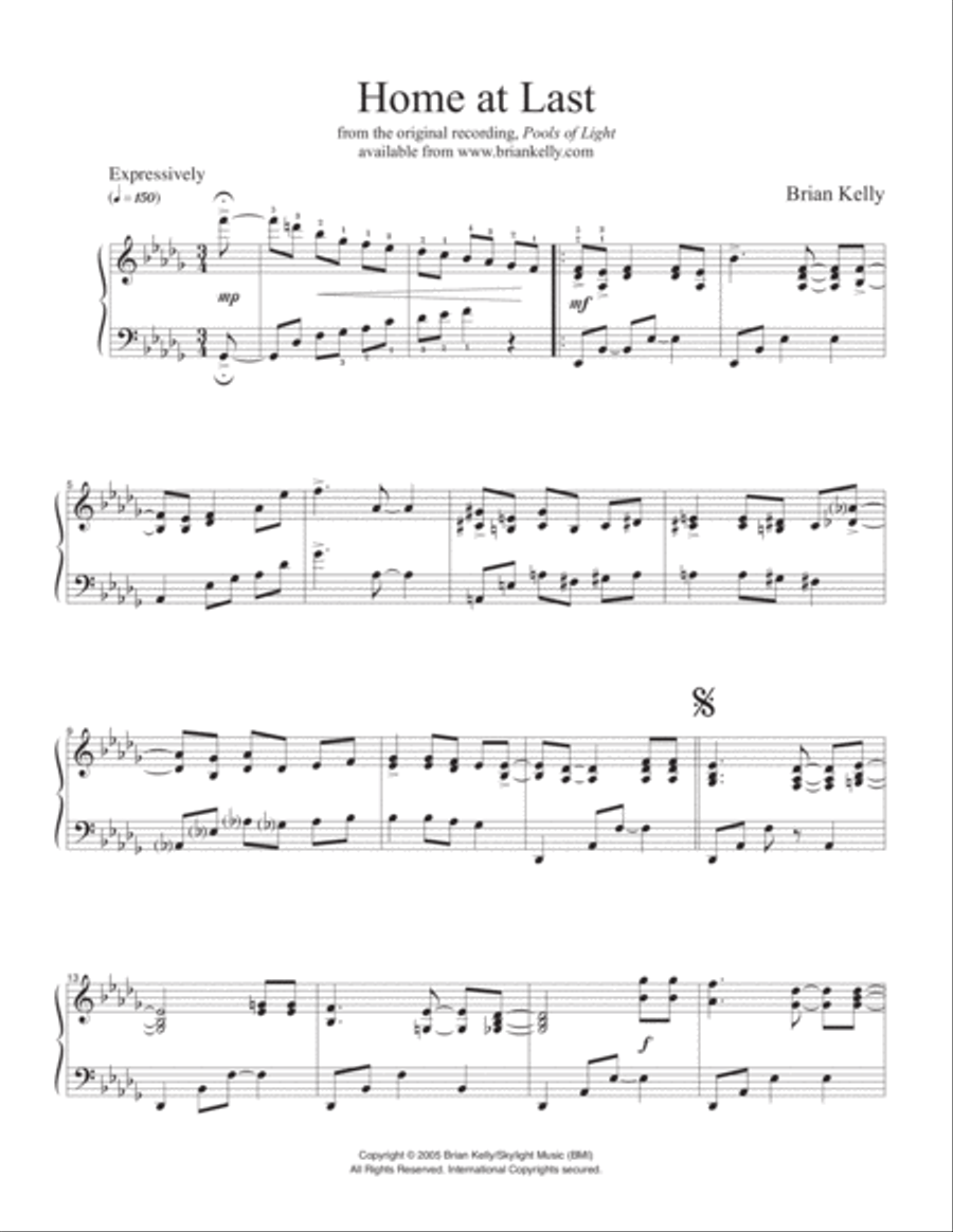 Home At Last Piano Solo scores gallery preview page 1