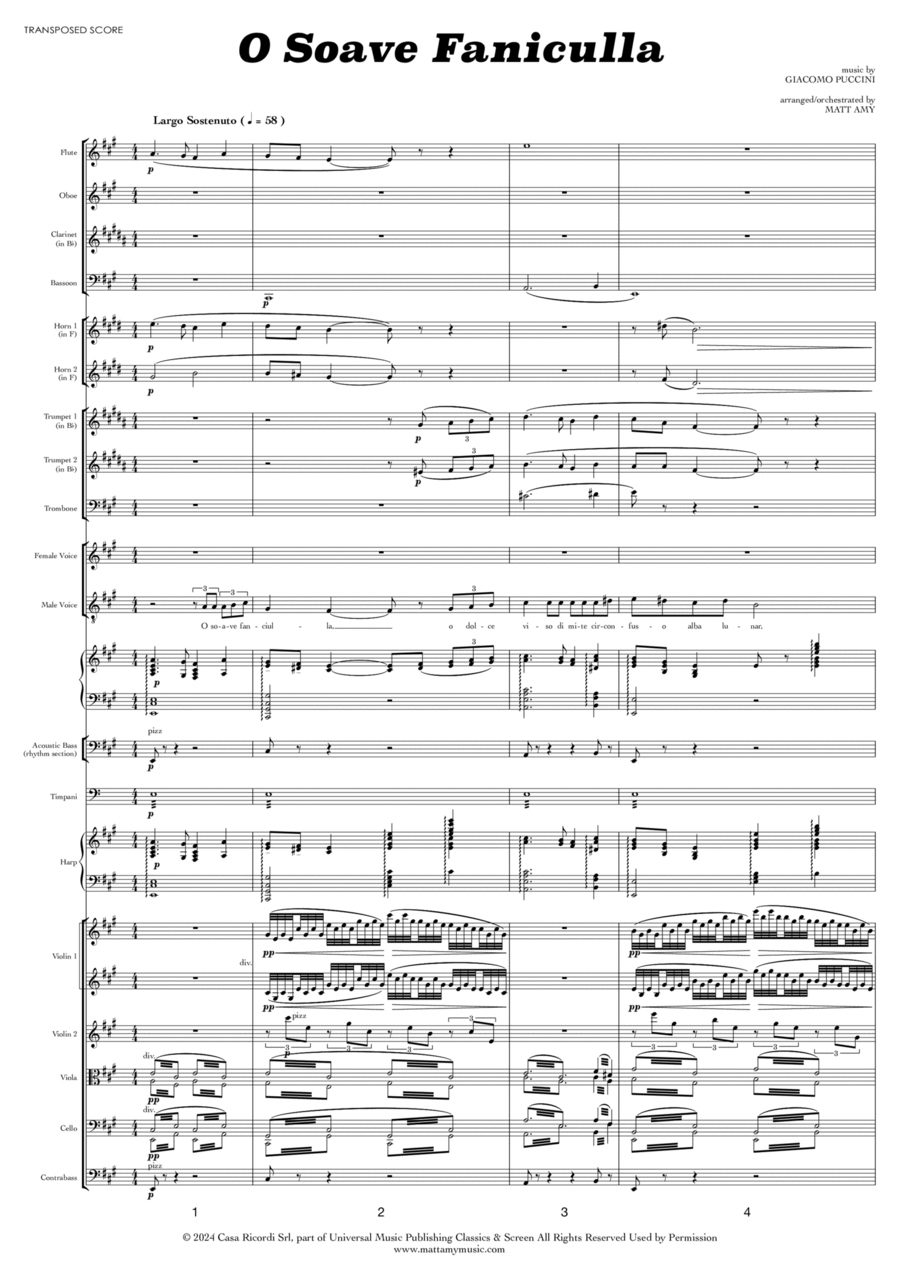 O Soave Fanciulla O Soave Fanciulla Full Orchestra scores gallery preview page 1