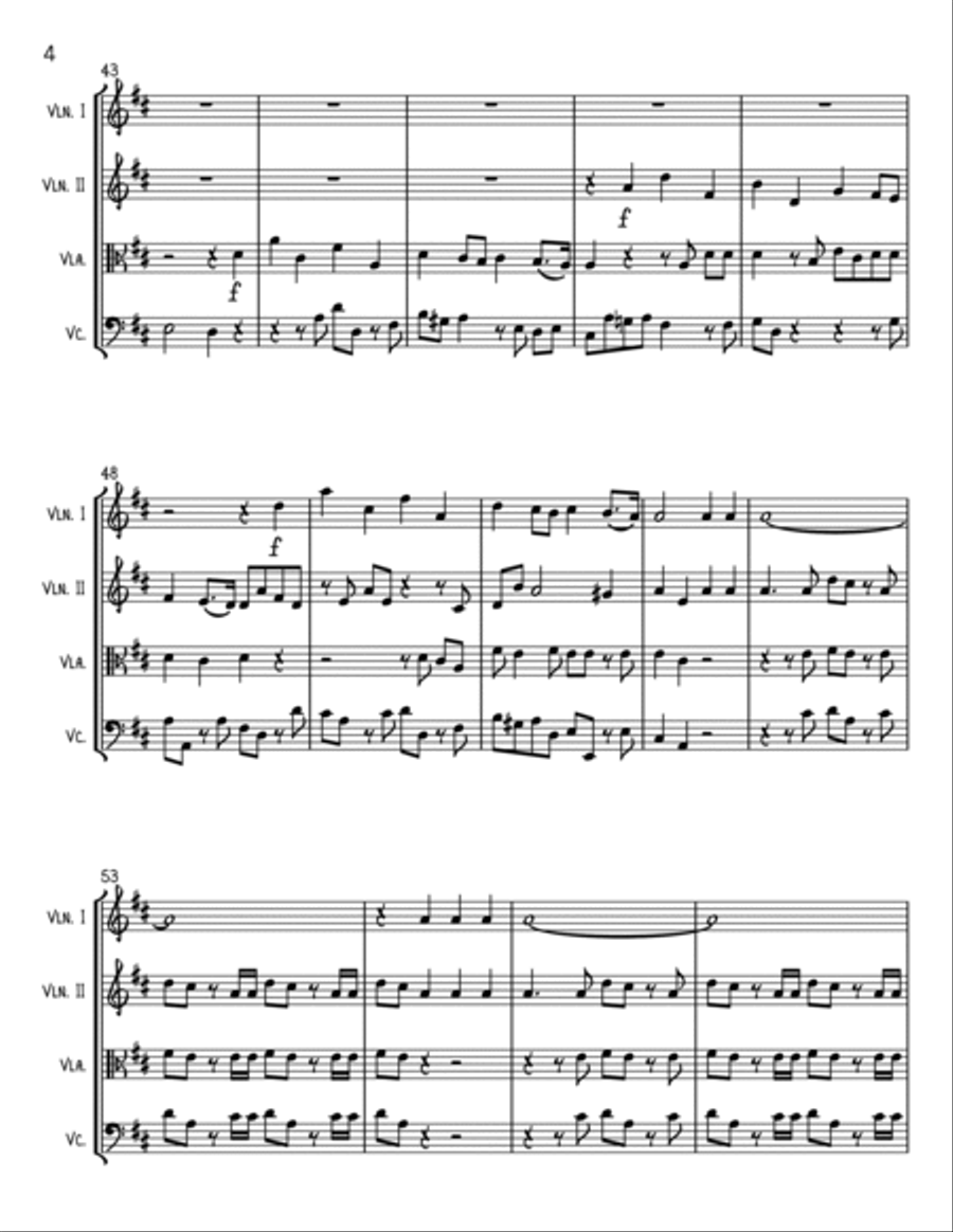 Hallelujah Chorus from MESSIAH - String Quartet String Quartet scores gallery preview page 4