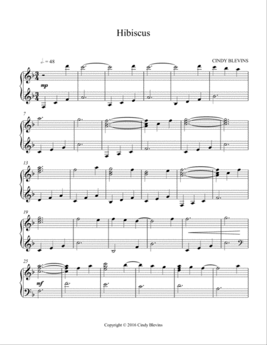 Hibiscus, original solo for Lap Harp Lap Harp scores gallery preview page 2