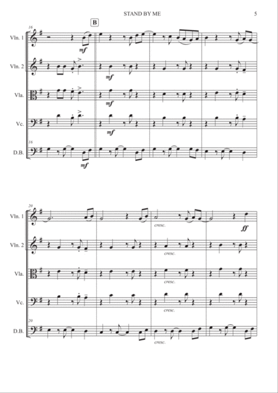Stand By Me Stand By Me String Quartet scores gallery preview page 5