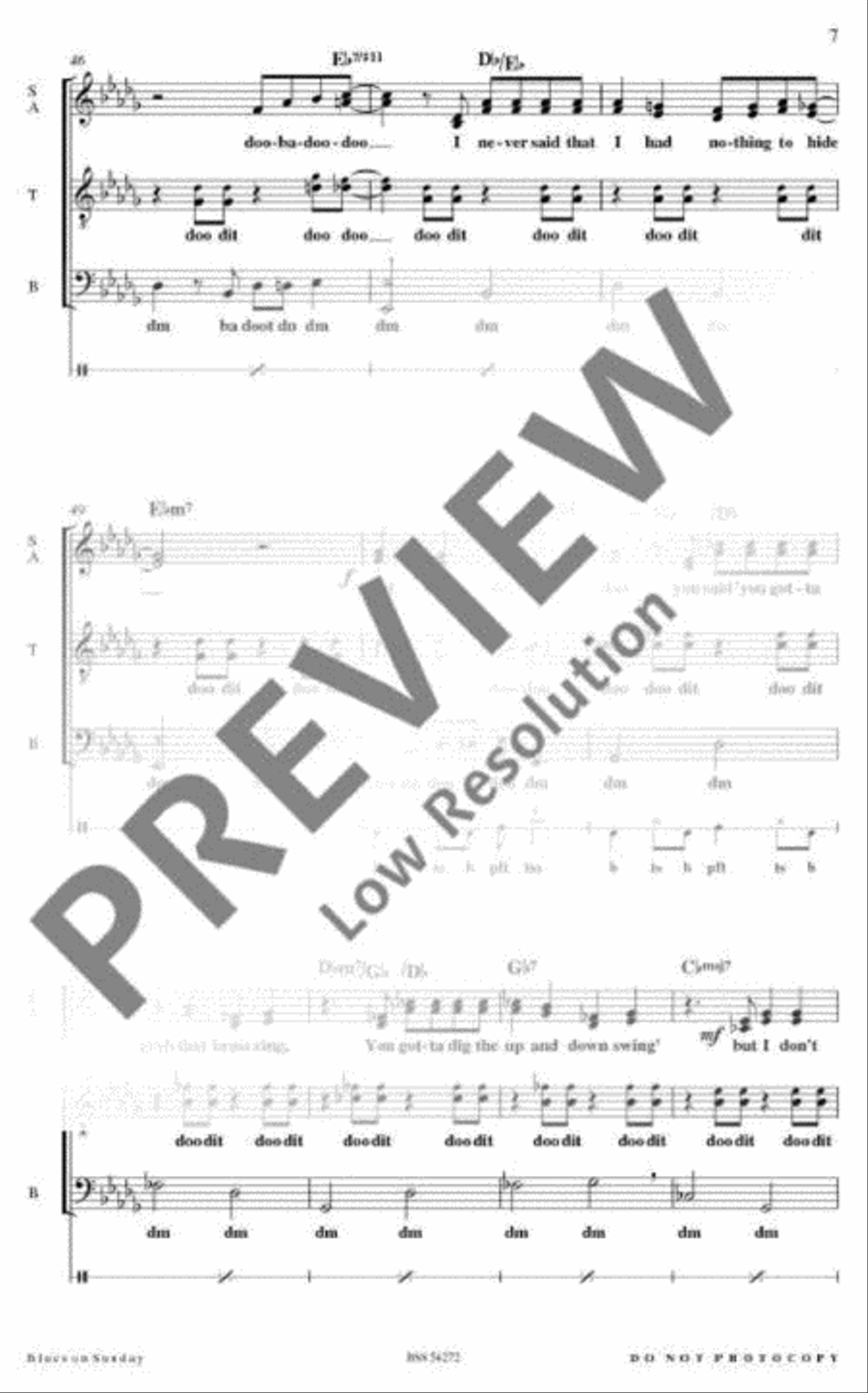 Blues on Sunday 4-Part scores gallery preview page 8