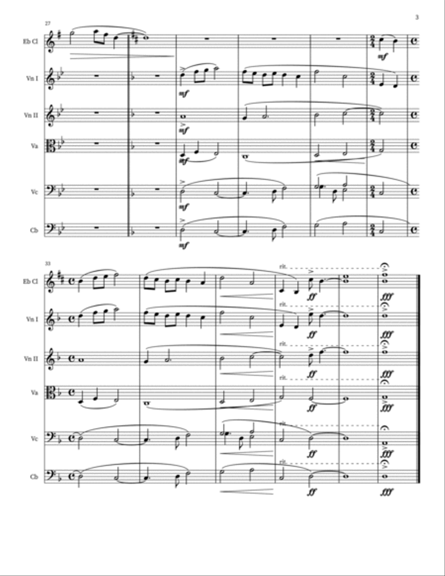 2020 (Eb Clarinet & String Orchestra) Chamber Orchestra scores gallery preview page 5