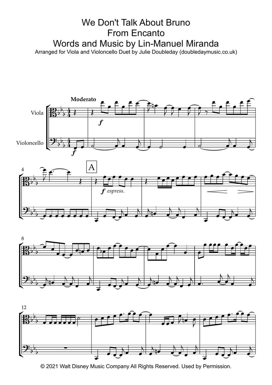 We Don't Talk About Bruno String Duet scores gallery preview page 1