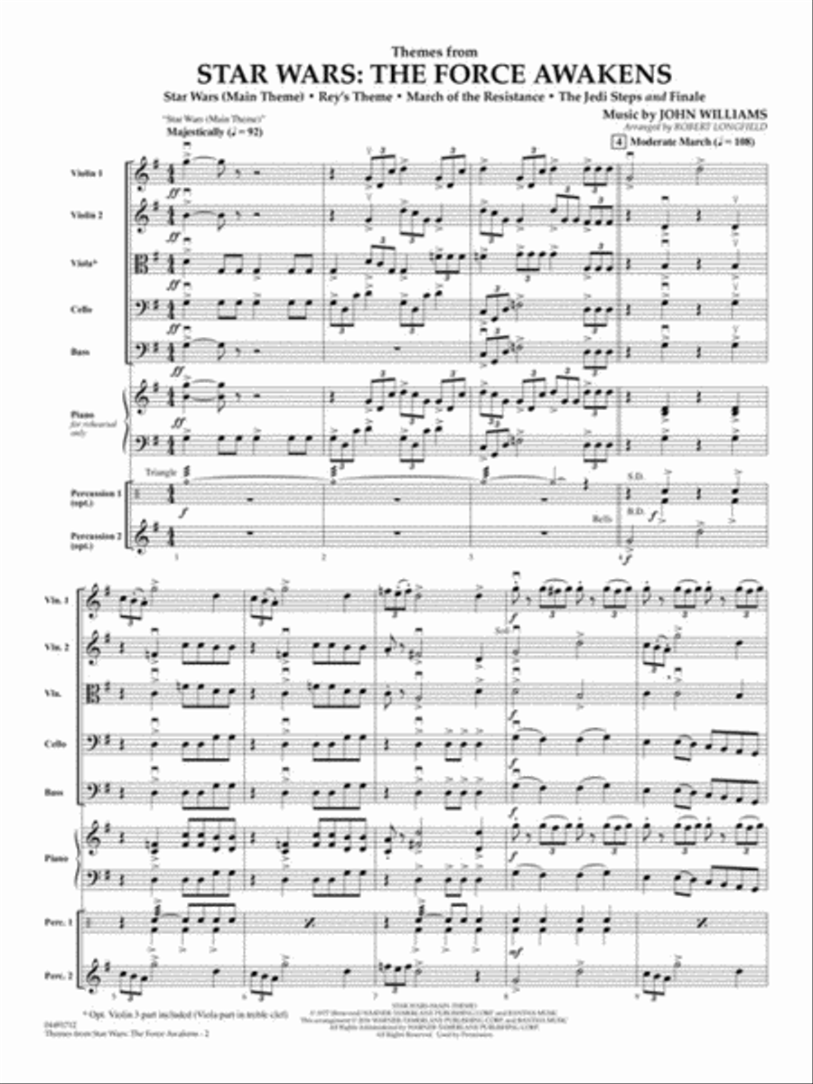 Themes from Star Wars: The Force Awakens String Orchestra scores gallery preview page 3