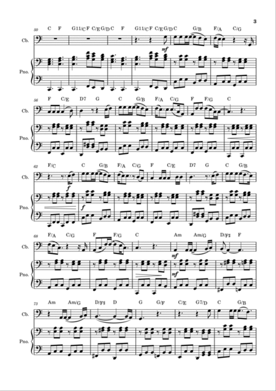 Piano Man Double Bass scores gallery preview page 3