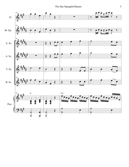 The Star Spangled Banner (for Saxophone Quartet and Piano) image number null