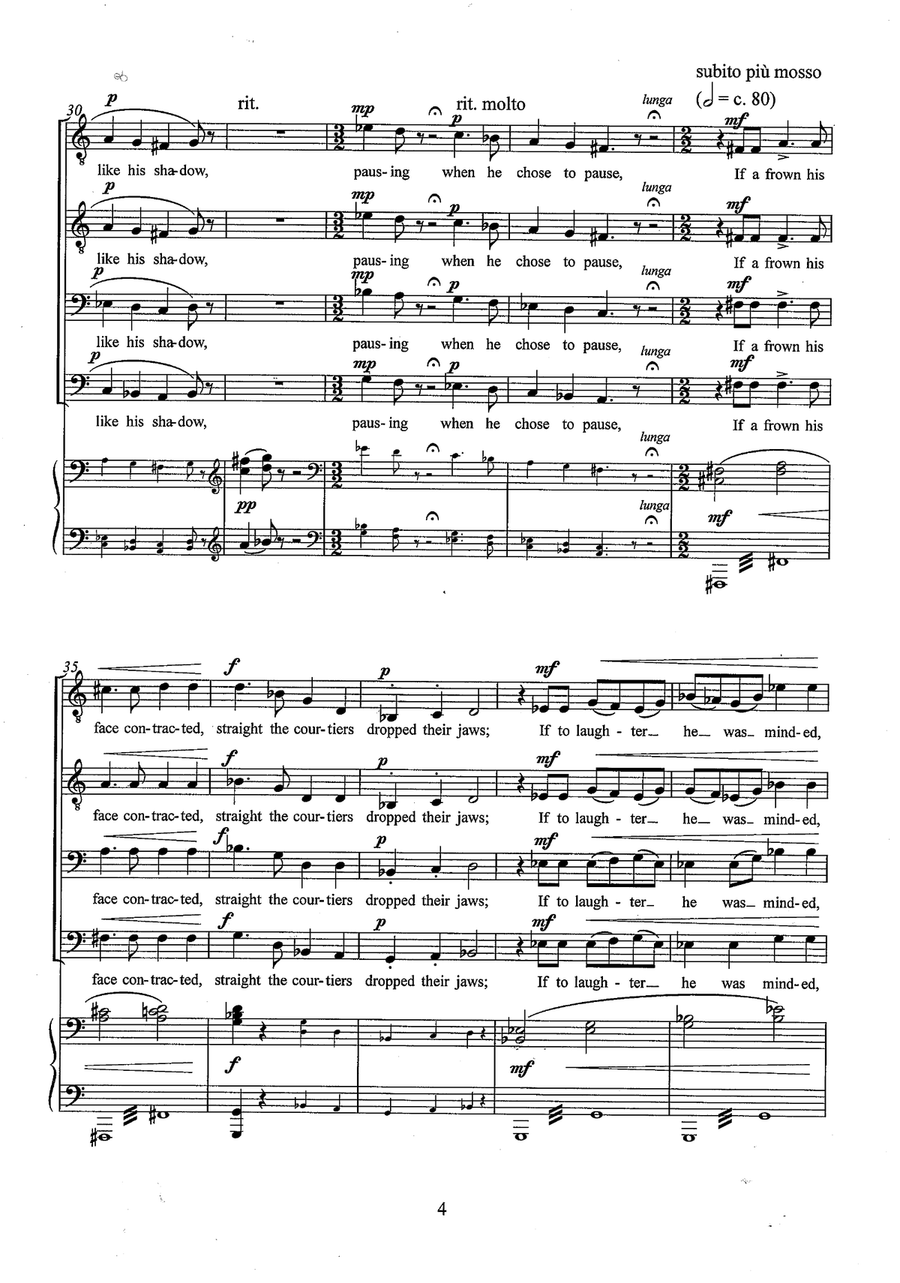 A Song of Canute (male voice choir and piano) TTBB scores gallery preview page 5