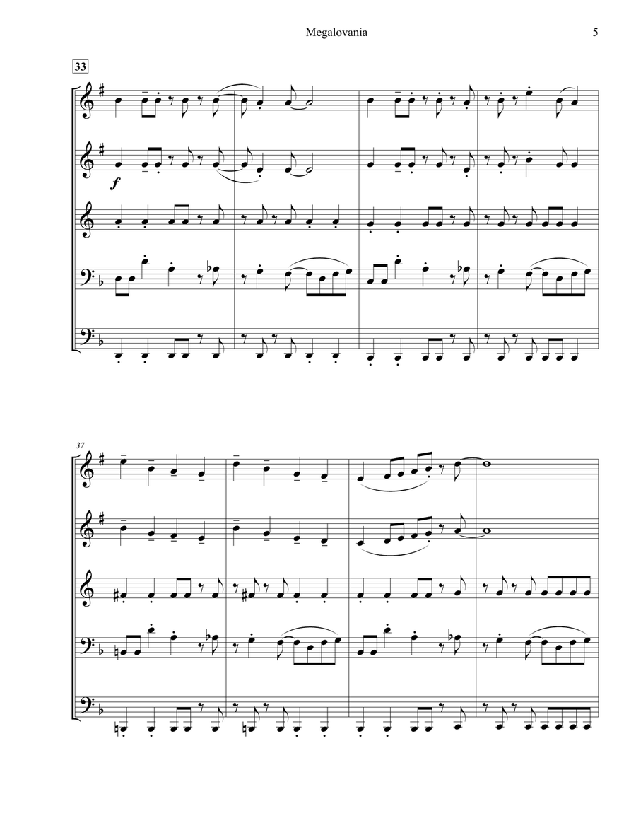 MEGALOVANIA (from Undertale) Brass Ensemble scores gallery preview page 6