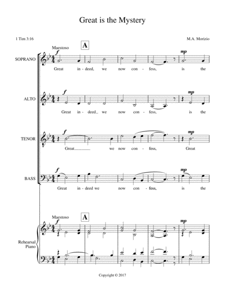 GREAT IS THE MYSTERY (SATB w/Rehearsal Piano) image number null