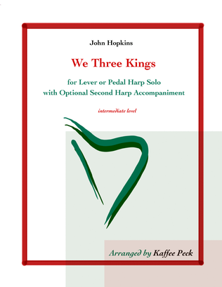 We Three Kings for lever or pedal harp solo
