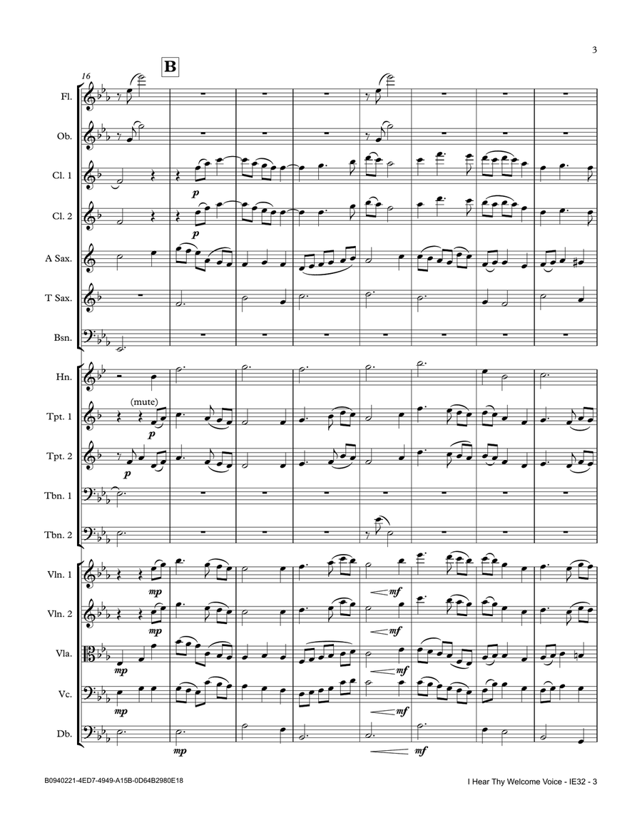 I Hear Thy Welcome Voice Full Orchestra scores gallery preview page 3