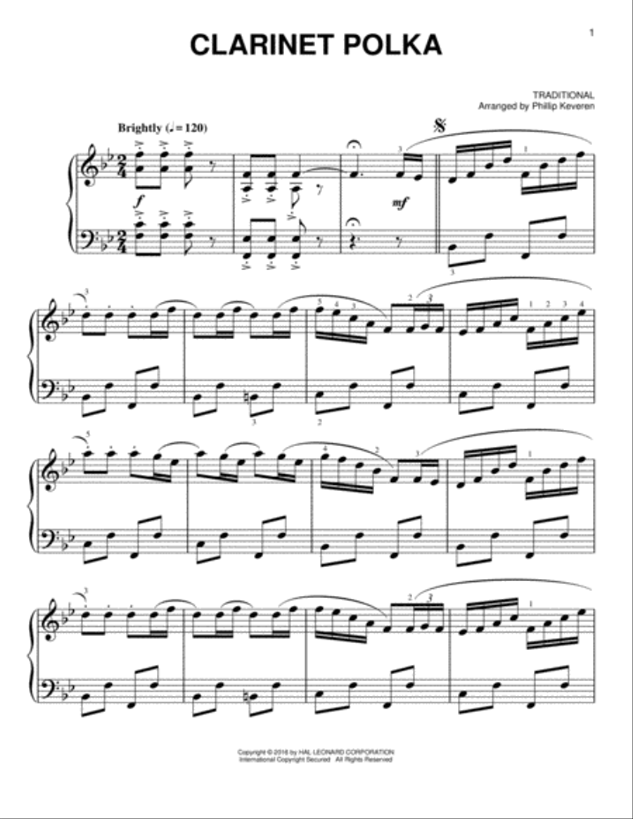 Clarinet Polka [Classical version] (arr. Phillip Keveren) Clarinet scores gallery preview page 1