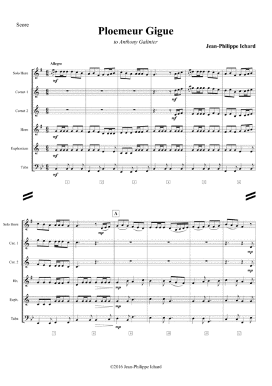 Ploemeur Gigue (Brand Band Quintet) - Score + Parts Brass Ensemble scores gallery preview page 1