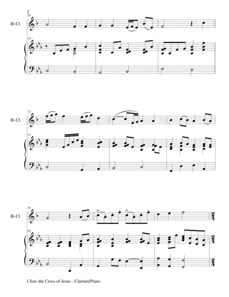 I SAW THE CROSS OF JESUS (Duet – Bb Clarinet and Piano/Score and Parts) image number null