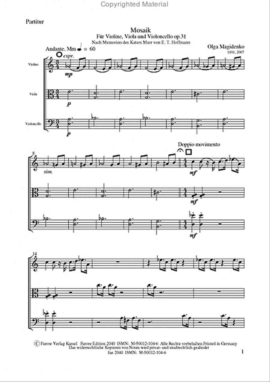 Mosaikes op. 31 Mosaikes op. 31 String Trio scores gallery preview page 2