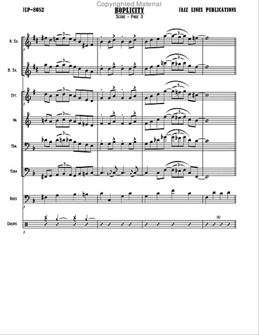 Boplicity Tenor Saxophone scores gallery preview page 4