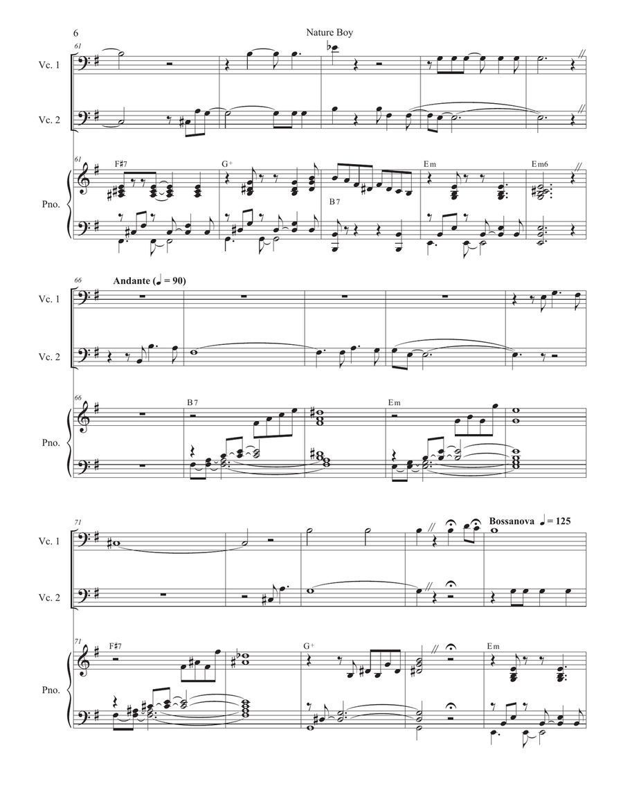 Nature Boy String Duet scores gallery preview page 6