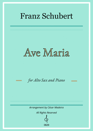 Ave Maria by Schubert - Alto Sax and Piano (Individual Parts)
