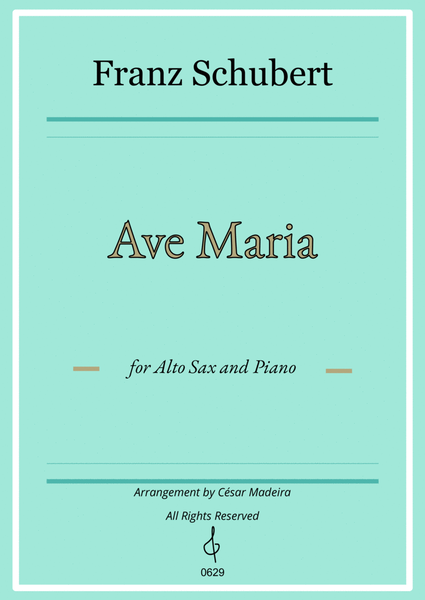 Ave Maria by Schubert - Alto Sax and Piano (Individual Parts) image number null