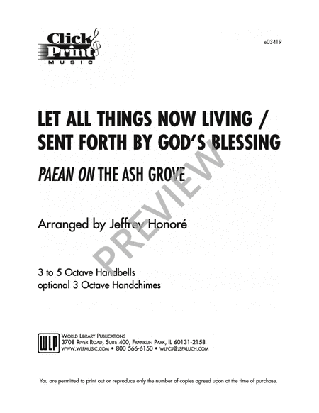 Let All Things Now Living/Sent Forth By God's Blessing-HB