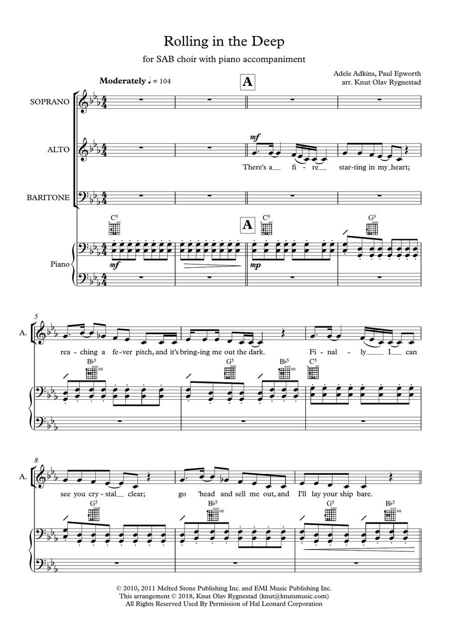 Rolling In The Deep 3-Part scores gallery preview page 1