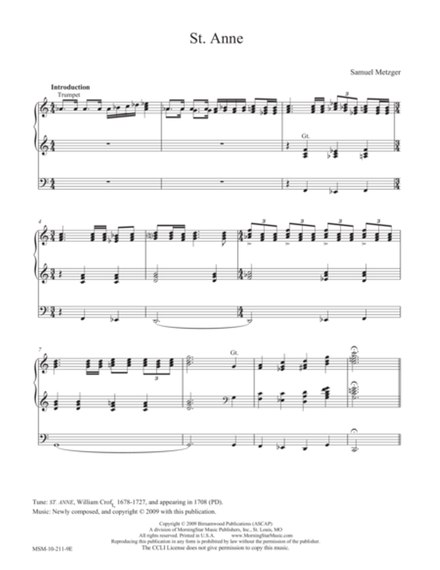 St. Anne St. Anne Choir scores gallery preview page 1