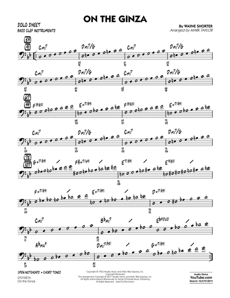 On The Ginza - Bass Clef Solo Sheet