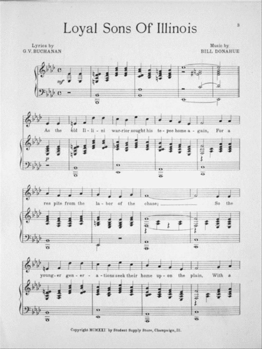 The Homecoming Song. Loyal Sons of Illinois Voice scores gallery preview page 2