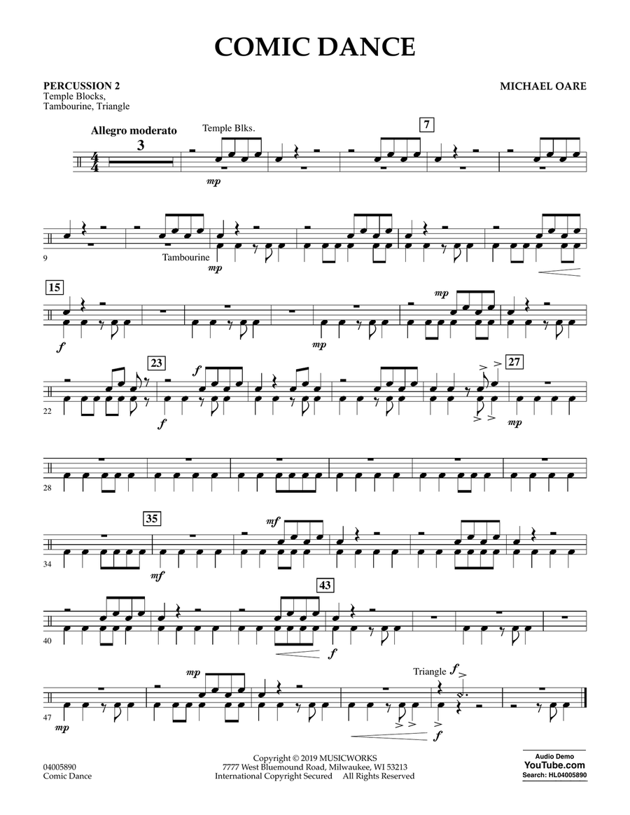 Comic Dance - Percussion 2 Concert Band scores gallery preview page 1