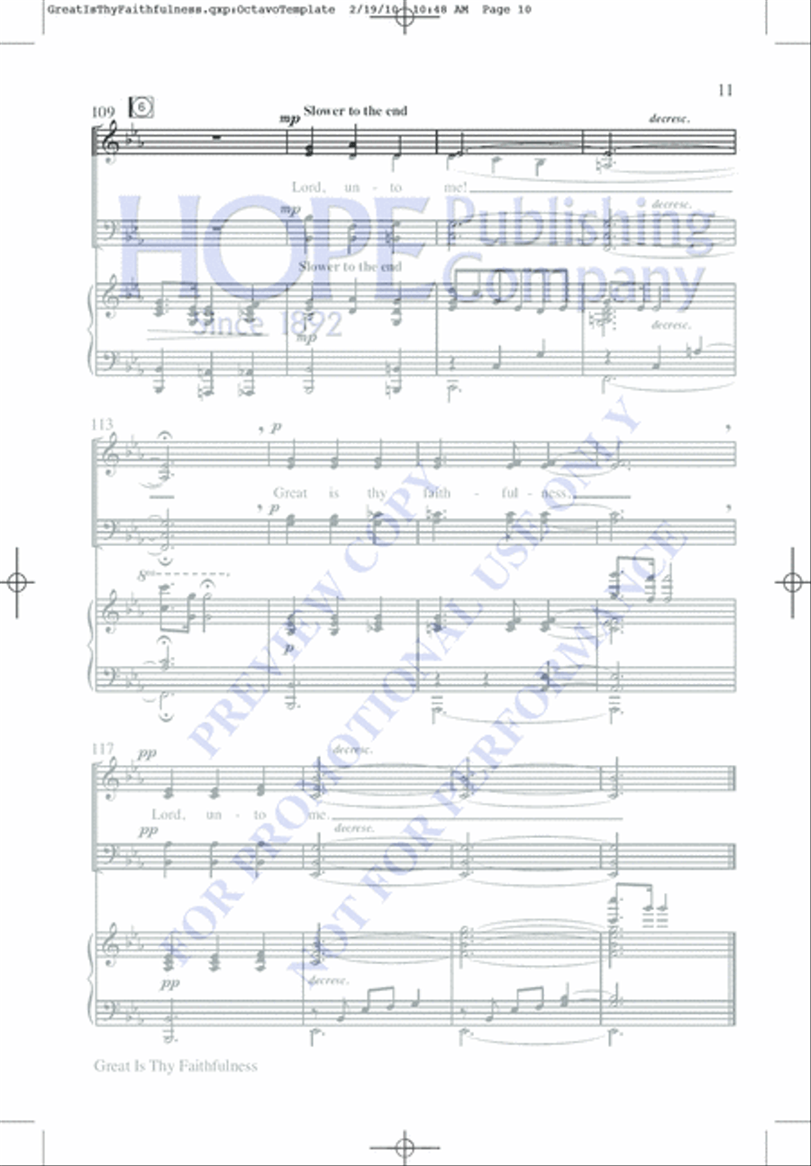 Great Is Thy Faithfulness 4-Part scores gallery preview page 11