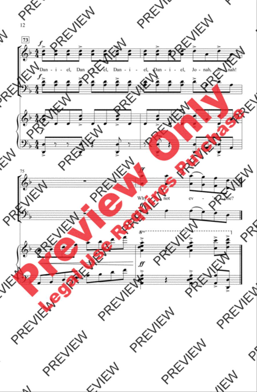 Didn't My Lord / Dies Irae 4-Part scores gallery preview page 12