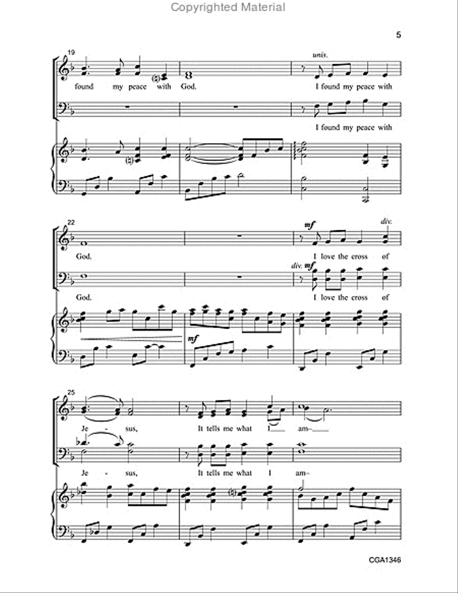I Saw the Cross of Jesus 4-Part scores gallery preview page 4
