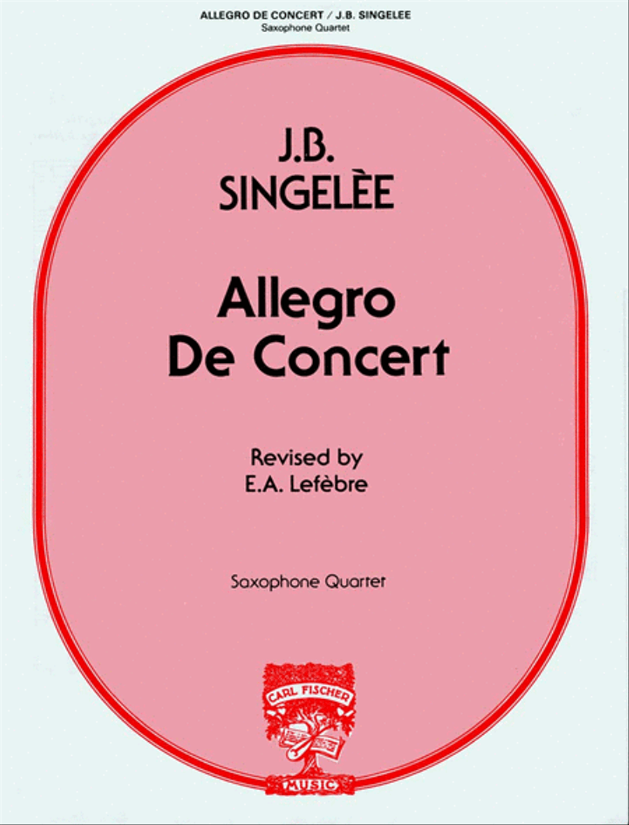 Allegro De Concert Saxophone Quartet scores gallery preview page 1