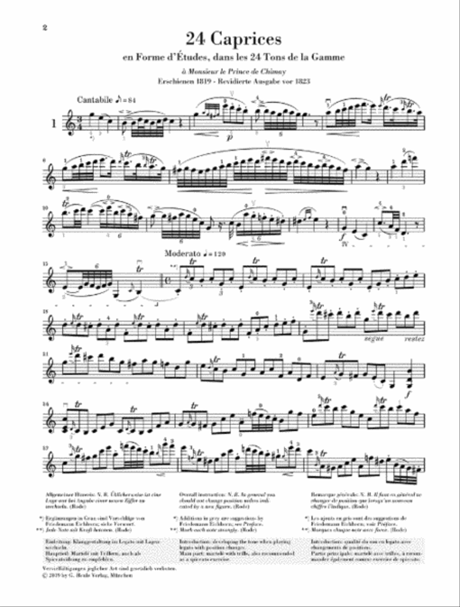 24 Caprices for Violin Solo