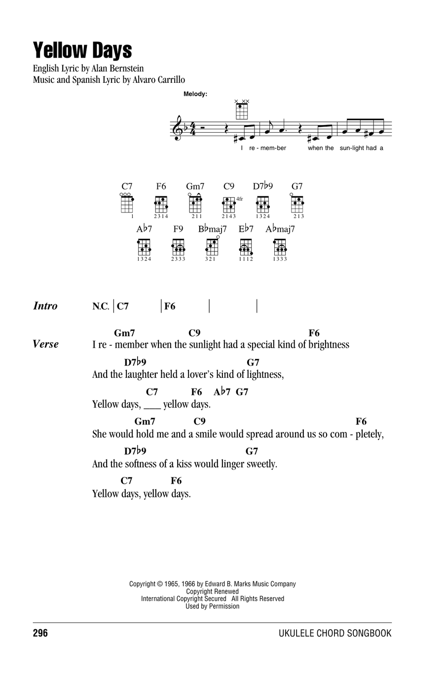 Yellow Days Yellow Days Ukulele scores gallery preview page 1
