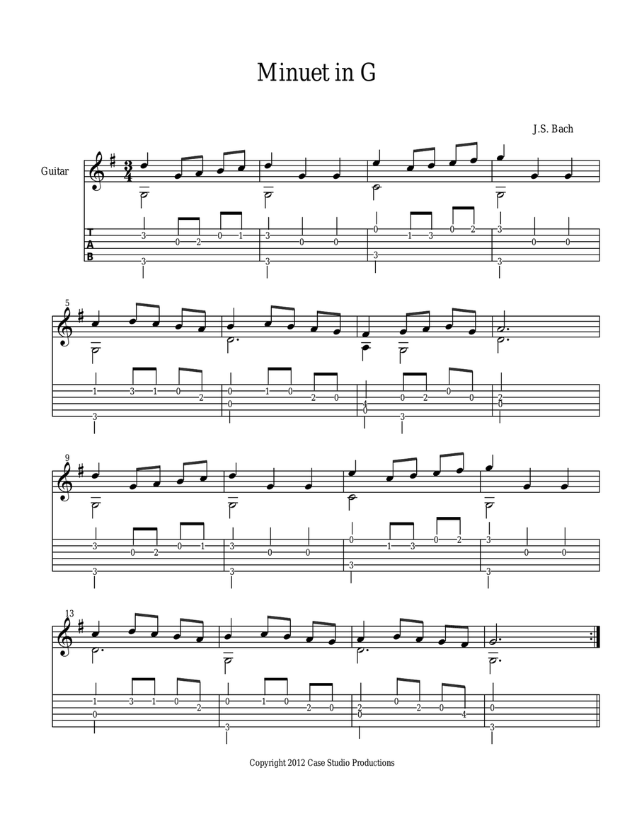 J.S. Bach (Easy Fingerstyle Guitar) Classical Guitar scores gallery preview page 6